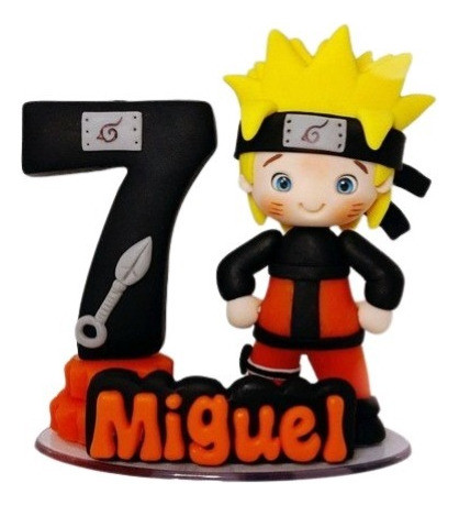 Adorno De Torta Naruto + Vela Y Nombre 0