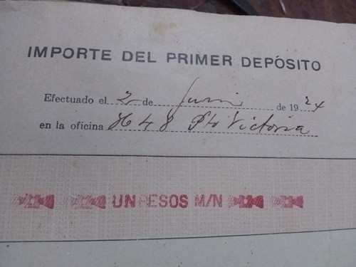 Libreta De Ahorro Postal (1924) 1