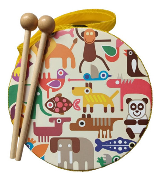 Tambor Infantil Colgante Madera Regalo Día Del Niño Navidad 1