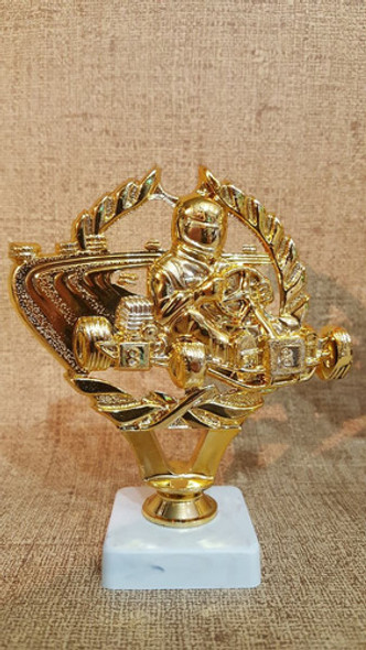 Set X3 Trofeo Plástico Karting Con Laurel Base Baja Souvenir 1