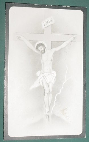 Religion Tarjeta Necrologica Cristo Crucificado Inri 1945 0