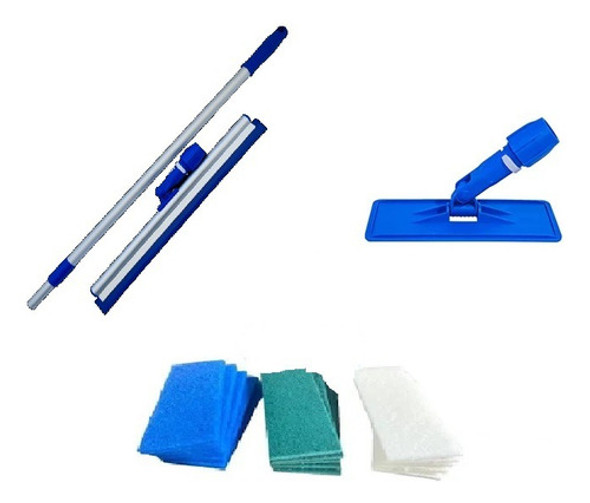 Suporte Limpa Tudo Euro Kit Rodo Twister Fibras Limpeza 0