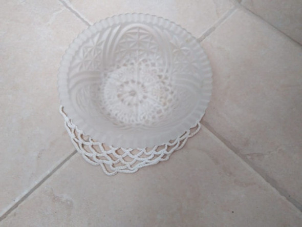 Hermosa Fuentecita /ensaladera Vidrio Labrado Satinado 0