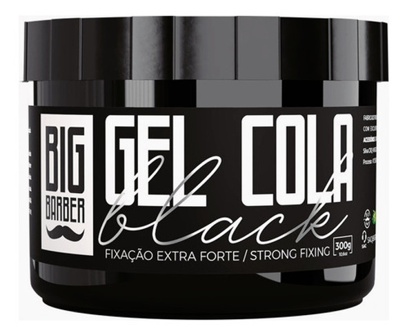 Gel Cola Black Big Barber 300g Preto Modelador Extra Forte 0