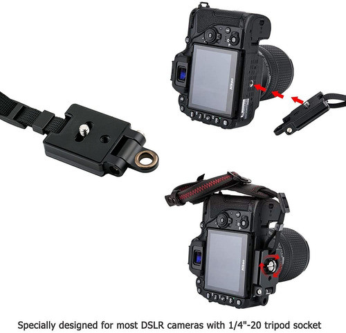 Correa De Mano Para Camara Canon Eos 90d | Cuero / Negro 1