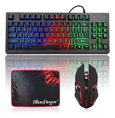 Teclado Rgb Para Juegos De 87 Teclas Y Combinacion De Mouse 0