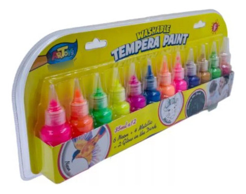 Set D Pinturas Tempera P Niños X 12 U. De 35ml Blister 0