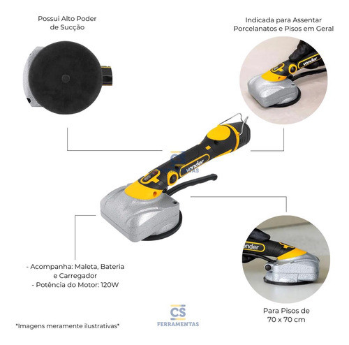 Máquina De Assentar Piso 12v Com Ventosa -  Vonder 1