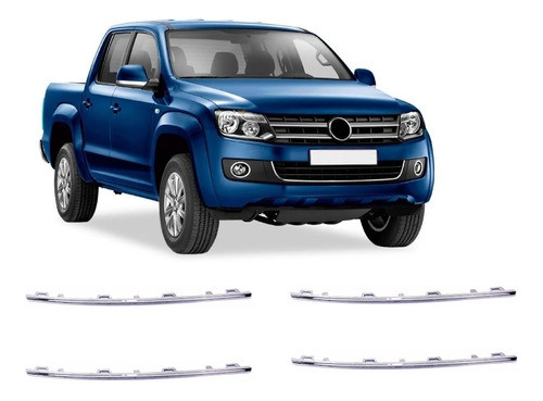 Juego Moldura Vira Cromadas De Parrilla Vw Amarok 10/16 0