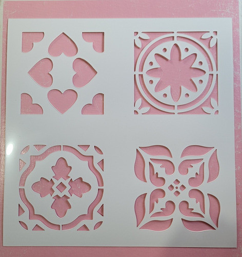 Stencil Plantilla 30x30 Mayolicas Pares Piso Muebles Deco 1