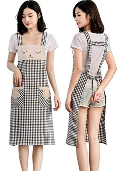 Delantal De Cocina Para Mujer Con Bolsillos - Algodon Lindo 0