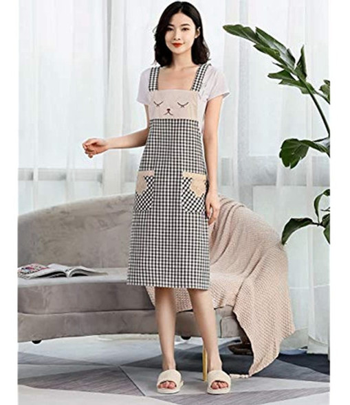 Delantal De Cocina Para Mujer Con Bolsillos - Algodon Lindo 1