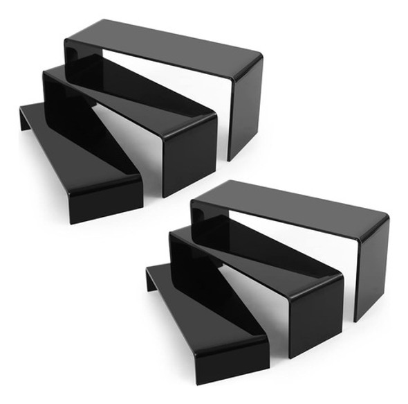 Goabroa Elevadores De Exhibición De Acrílico Negro, 3 Nivele 0