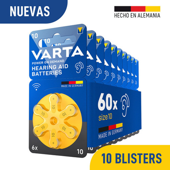 Caja Pilas Audífonos Varta 10 X 60 Unidades 0