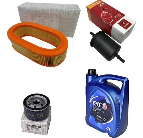 Kit Filtros 4l Aceite Elf 10w40 Renault Logan K7m 1.6 8v 0