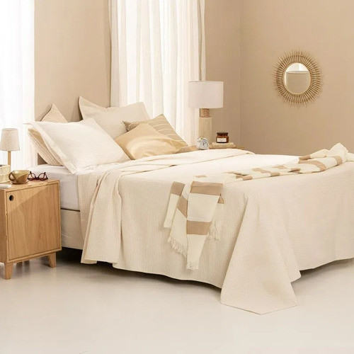 Cover Nido De Abeja Pique I Super King I Crudo I 2.76 X 2.76 0