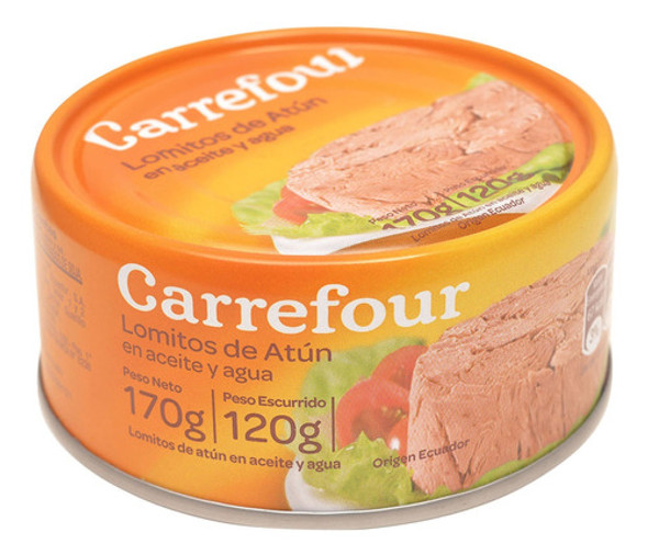Lomitos De Atún En Aceite Carrefour 5 Latas X 170gr 0