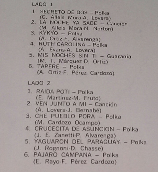 Aníbal Lovera Betty Figueredo Secreto De Dos Lp Vinilo Kktus 1