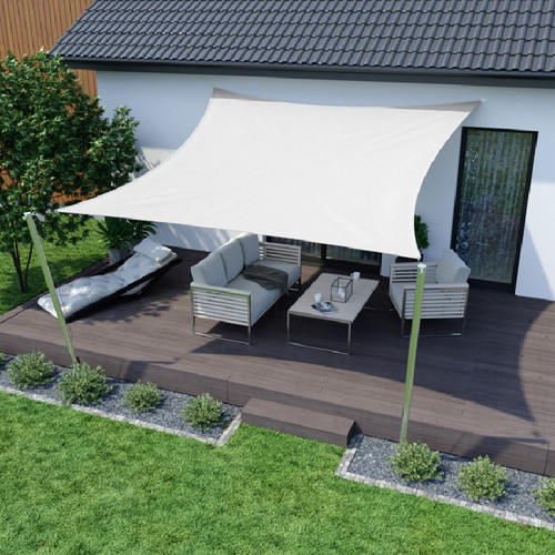 Toldo Vela P/ Sombra Viento C/ Uv - 4*7 Rectangulo Blanco 1