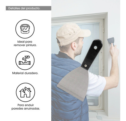 Espatula Mango Plástico Para Enduir 4 Pulgadas 1