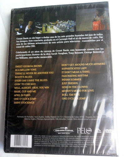 Count Basie - At Carnegie Hall 1981 * Dvd Nuevo Y Sellado 1