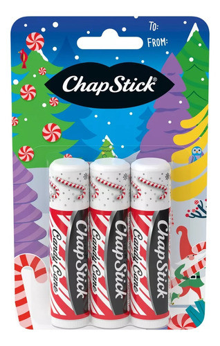Chapstick Candy Cane Balsamo Labial Pack X3 0
