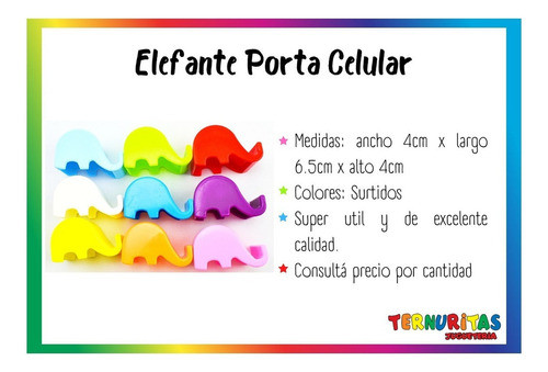 Elefante Porta Celular Kit X25 Tablet Soporte Souvenir Ap 1