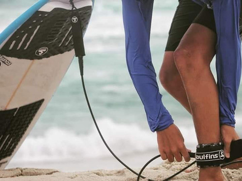 Leash Sup Espiral Preto - Duplo Girador - 7mm10 Pés Soulfins 1