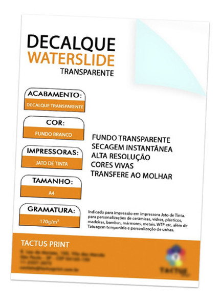 Papel Decalque Jato De Tinta - Transparente - 20 Folhas A4 0