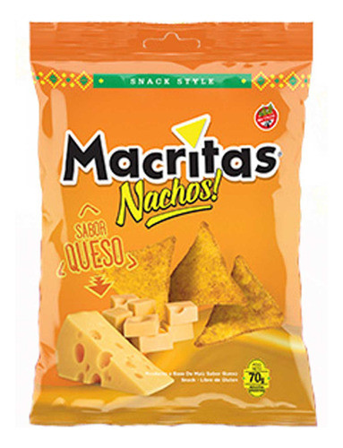 Pack X 3 Nachos Macritas Sabor Queso X 90 Grs. 0