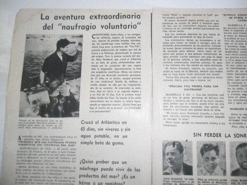 Aventura Naufragio Voluntario Bombard Nota Periodistica 1953 0