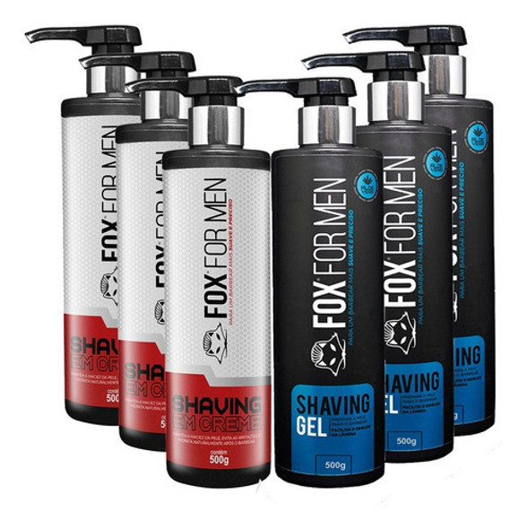 3 Creme De Barbear Shaving 500g + 3 Shaving Gel Fox For Men 0 3 Creme De Barbear Shaving 500g + 3 Shaving Gel Fox For Men 0