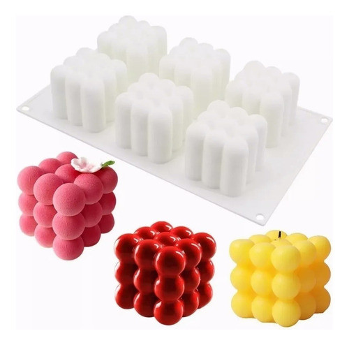 2024 Molde De Silicone 6 Cubos De Rubik - Sabão Pastelaria 0
