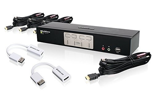 Iogear 4 Port Hdmi And Displayport Kvmp Kit With Usb Hub 0