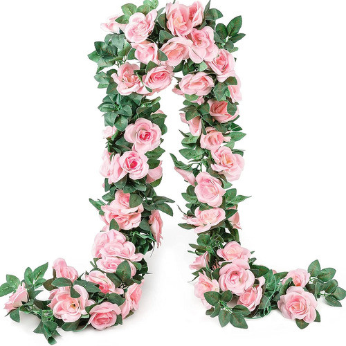 Paquete De 2 (4.9m) De Flores De Rosas Artificiales 0