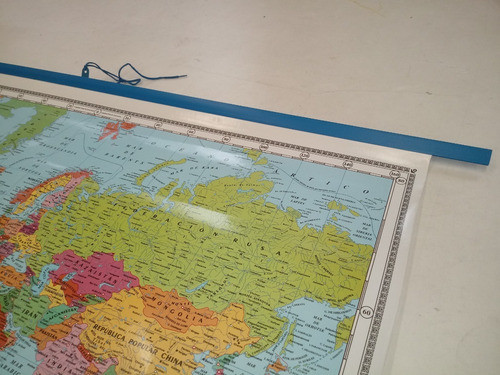 Mapa Mural Asia Mudo Laminado Envarillado 1