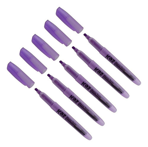 Kit Caneta Marca Texto Fluorescente Neon Plus Roxo Com 5 Uni 0