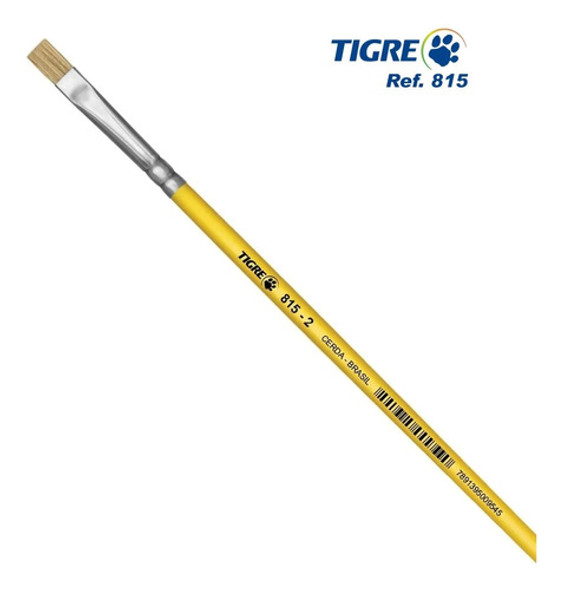 Pincel Chato Ref. 815 Pintura Artesanato Tigre Nº2 - C/1unid 1
