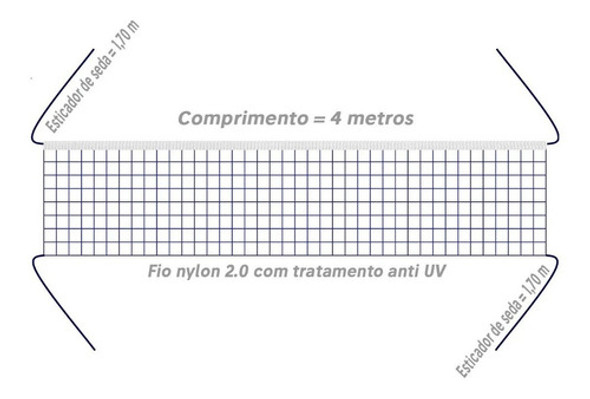 Kit Vôlei Bola Kagiva 2.6 + Rede 4 Mts C/ Corda P/ Esticar 1