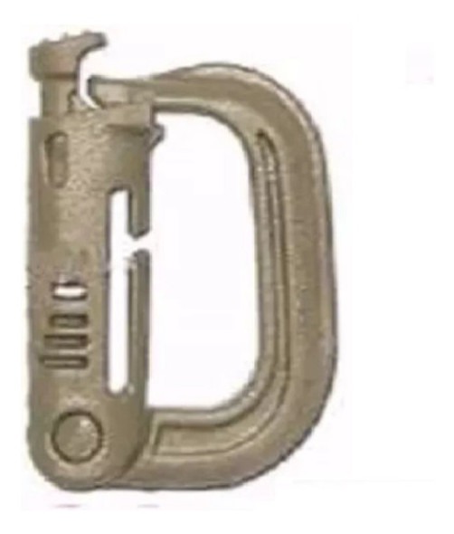 4 Ganchos Mosqueton Kaki Grimlock  Polimero Molle Tactico 0