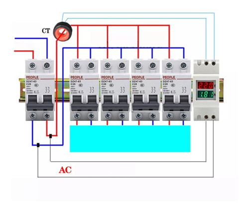 Voltimetro Amperimetro Alterna Ac Riel Din Electroimporta 1