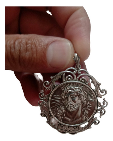 Medalla De Cristo Jesús Medallón De Plata 0