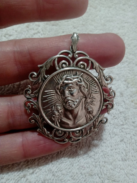 Medalla De Cristo Jesús Medallón De Plata 1