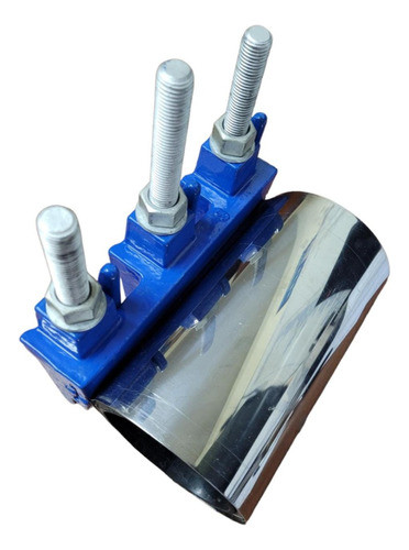 Abrazadera Reparación Acero Inox. Largo200mm Diam 55 A 66mm 0