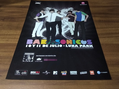 (pc576) Publicidad Babasonicos * Luna Park * 2008 0