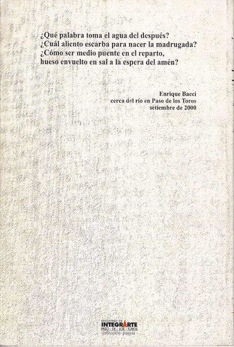 Poesia Enrique Bacci La Luz Ese Rio Paso De Los Toros 2000 1