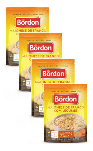 Kit 4 Maionese De Frango E Legumes Bordon Sachê 200g 0