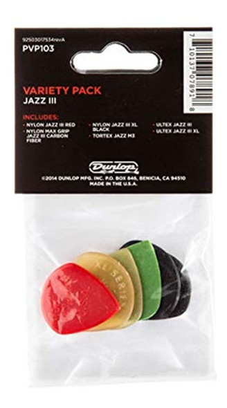 Paquete De Variedades Dunlop Pvp103 Jazz Iii  Palillos De Se 1