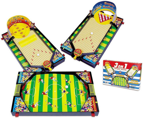 Jogo 3 Em 1 Sport Fliperama / Boliche / Tiro Ao Alvo Braskit 0