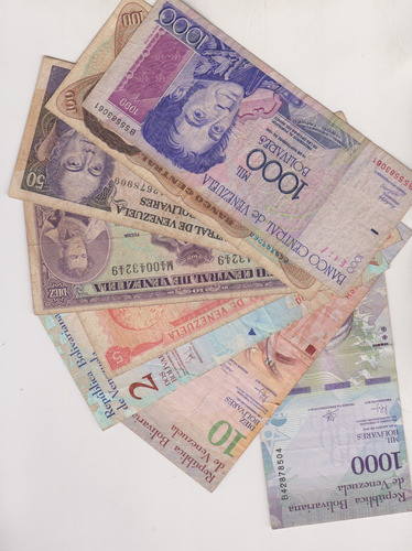 Lote 8 Billete Venezuela Bueno 5+10+50+100+1000+2+10+1000 0